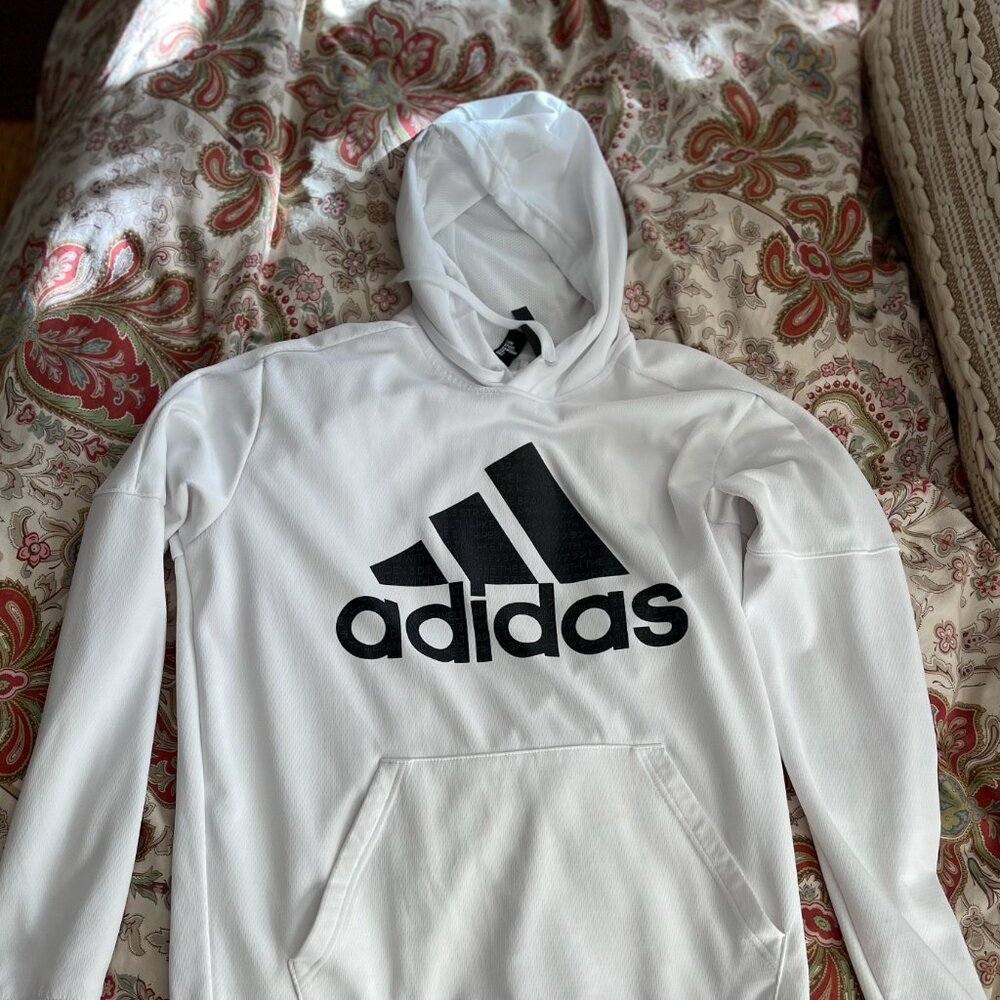 Men's adidas Team Issue Pullover Hoodie Medium Nice White!!!